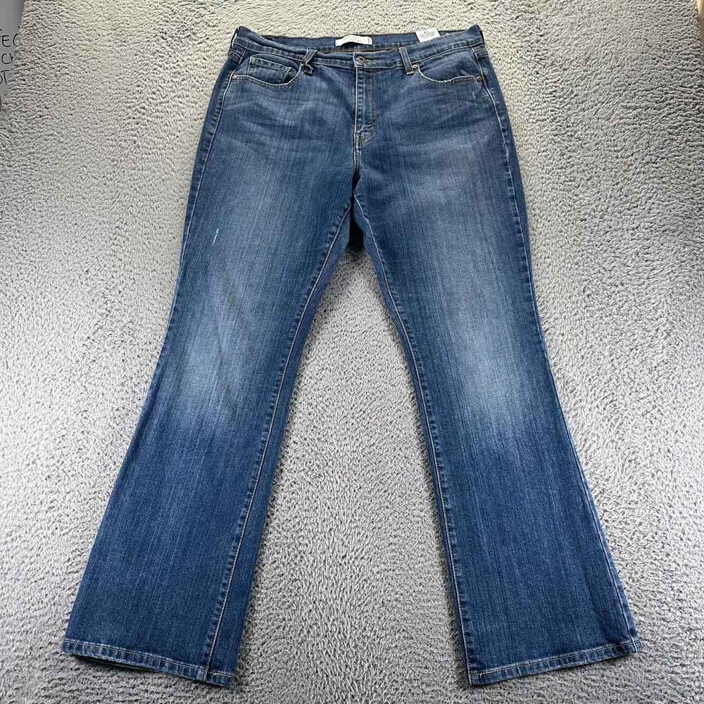 Levi's 515 Jeans Womens 14 Blue Cotton Denim Bootcut Leg Workwear Faded Stretch‎